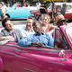 Ben Schwartz, back left, as Clyde Oberholt; Josh Lawson as Doug Guggenheim; Kristen Bell as Jeannie Van Der Hooven and Don Cheadle as Marty Kaan catching a ride in Cuba in the series finale.